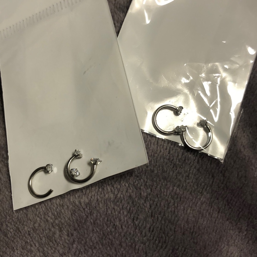 Diamond Septum Rings - Picture 2 of 3